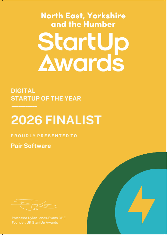 Nominated: Digital Start Up of the Year, North East, Yorkshire and the Humber StartUp Awards 2026